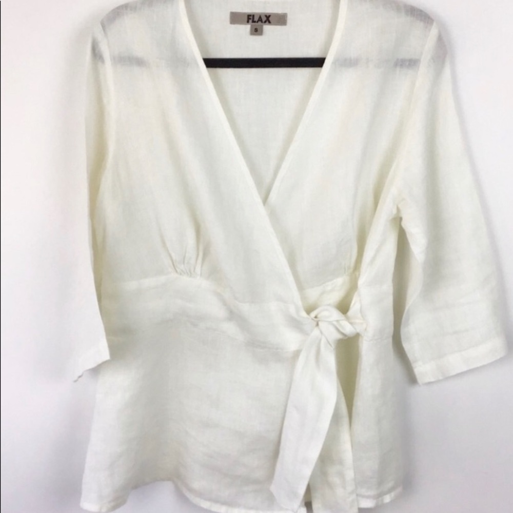 FLAX linen wrap top